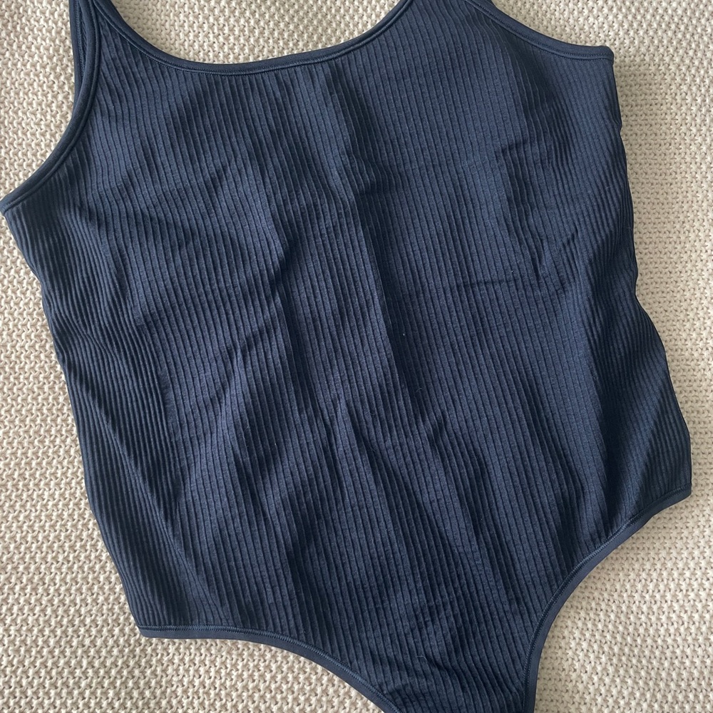 Lululemon Athletica Black Ribbed Bodysuit